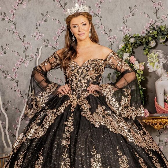 New Off Shoulder Sequins Embellished Quinceanera Gown w/ Lace Up Back GL3184 - Picture 1 of 8